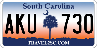 SC license plate AKU730