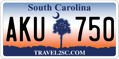 SC license plate AKU750