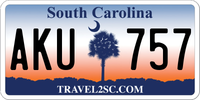 SC license plate AKU757