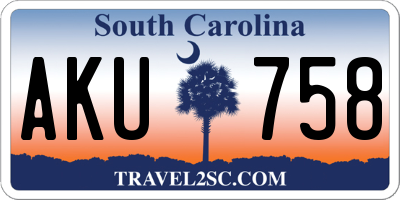 SC license plate AKU758