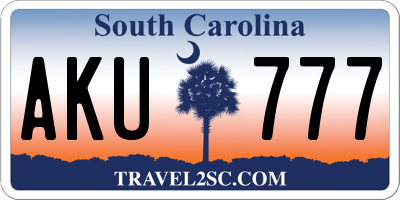SC license plate AKU777
