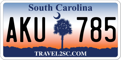 SC license plate AKU785