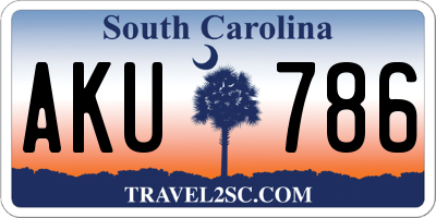 SC license plate AKU786