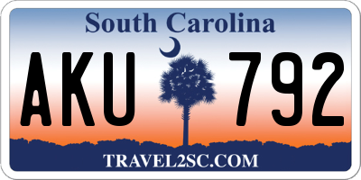 SC license plate AKU792
