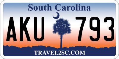SC license plate AKU793