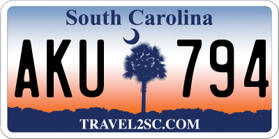 SC license plate AKU794