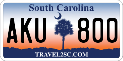 SC license plate AKU800