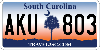 SC license plate AKU803