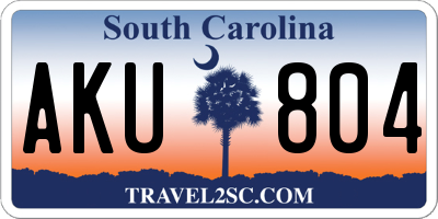 SC license plate AKU804