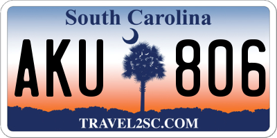 SC license plate AKU806