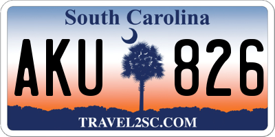 SC license plate AKU826