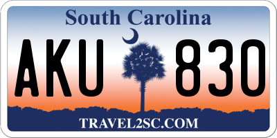 SC license plate AKU830