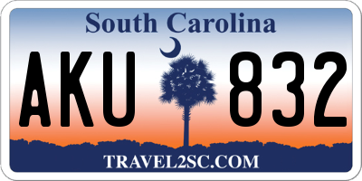SC license plate AKU832