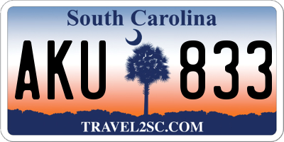 SC license plate AKU833