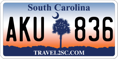 SC license plate AKU836