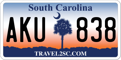 SC license plate AKU838