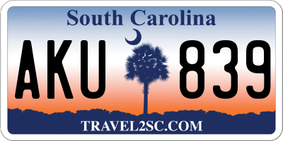 SC license plate AKU839