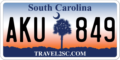 SC license plate AKU849