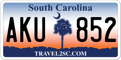 SC license plate AKU852