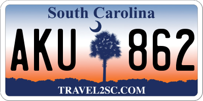 SC license plate AKU862