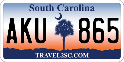 SC license plate AKU865