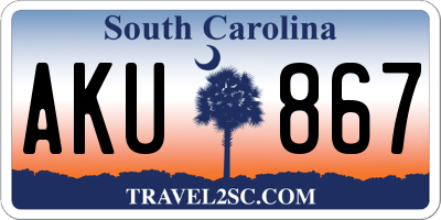 SC license plate AKU867