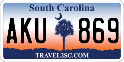 SC license plate AKU869
