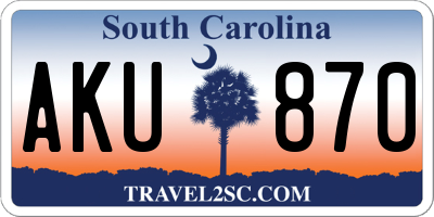 SC license plate AKU870