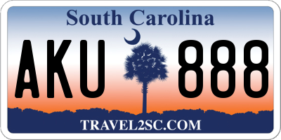 SC license plate AKU888