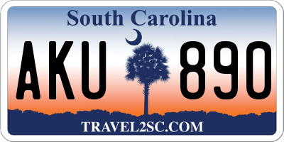 SC license plate AKU890