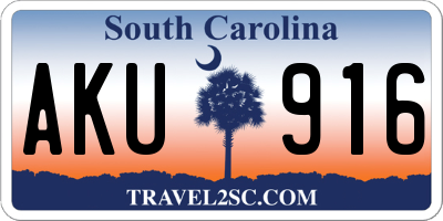 SC license plate AKU916