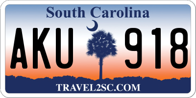 SC license plate AKU918