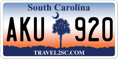SC license plate AKU920