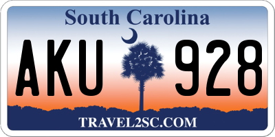 SC license plate AKU928