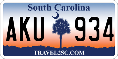 SC license plate AKU934