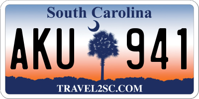 SC license plate AKU941