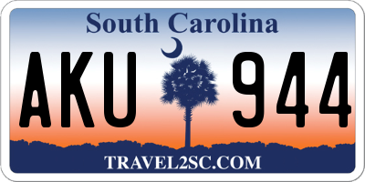 SC license plate AKU944