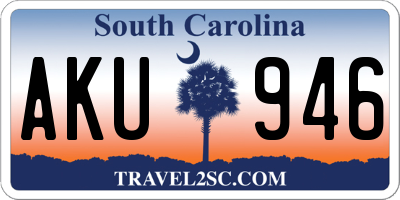 SC license plate AKU946