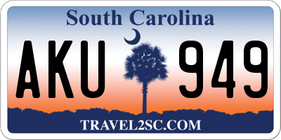 SC license plate AKU949