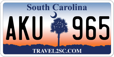 SC license plate AKU965