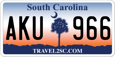 SC license plate AKU966