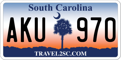 SC license plate AKU970