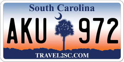 SC license plate AKU972