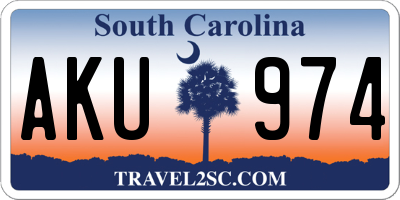 SC license plate AKU974