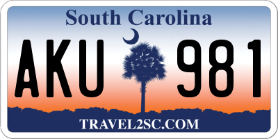 SC license plate AKU981