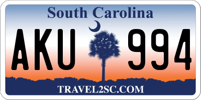 SC license plate AKU994