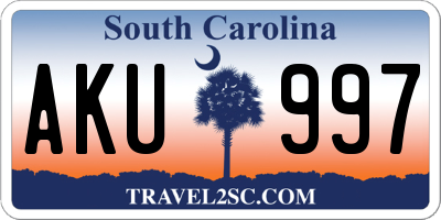 SC license plate AKU997