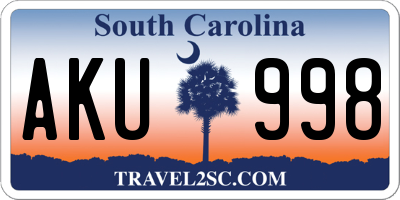 SC license plate AKU998