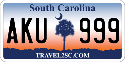 SC license plate AKU999