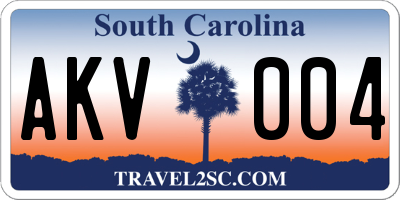 SC license plate AKV004